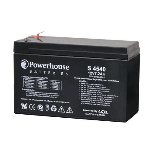 PowerHouse S4540 12V 7.2Ah 4.8mm/F1 Sealed Lead Acid Gel Battery in Bangladesh