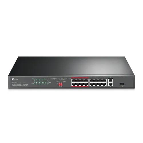 TP-Link TL-SL1218P 16-Port 10/100 Mbps + 2-Port Gigabit Rackmount Switch with 16-Port PoE+ in Bangladesh