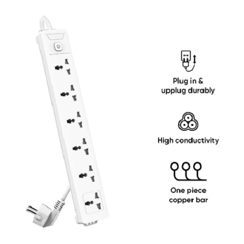 Deli ET405 2 Pin 6 Port 3 Meter Power Strip Price in Bangladesh