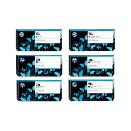 HP 746 300-ml Full Set 6 Color Original DesignJet Ink Cartridge