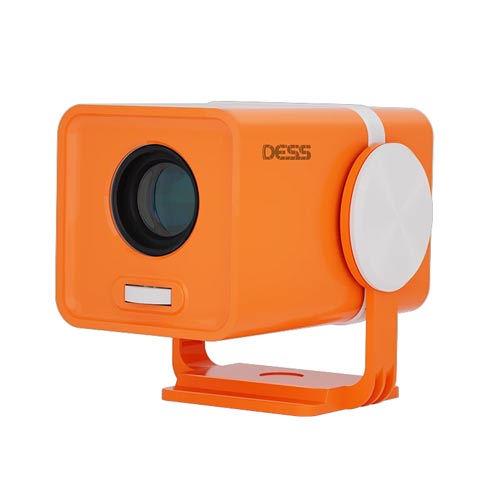 Dess T1 Orange White Outdoor Portable Mini 4K Projector in Bangladesh
