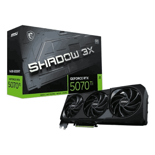 MSI GeForce RTX 5070 Ti 16G SHADOW 3X OC 16GB GDDR7 Graphics Card