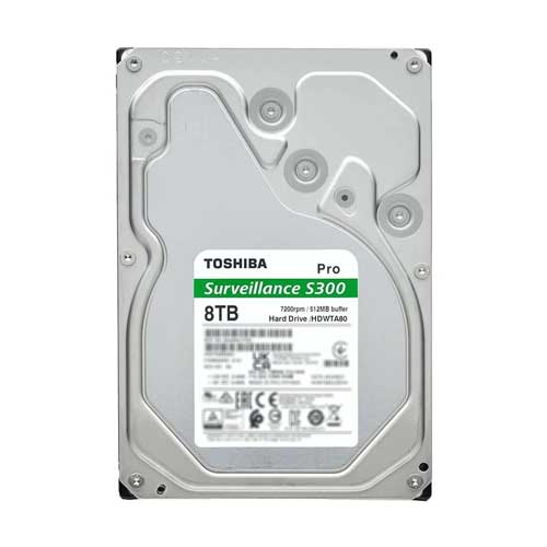 Toshiba S300 Pro 8TB 3.5 Inch SATA 7200RPM Surveillance HDD- HDWTA80UZSVA